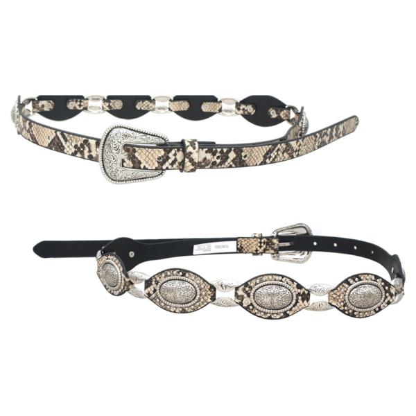 DOTTED SWIRL FLORA CAB ACCENTED WESTERN BELT