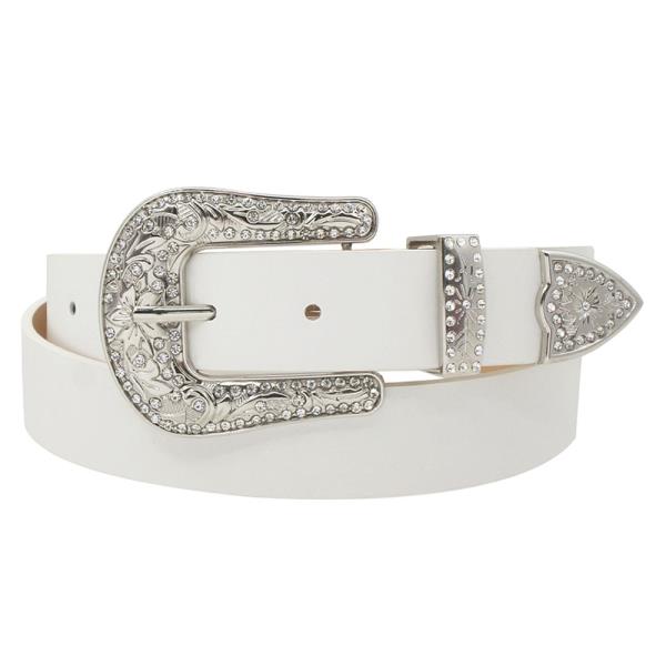 PLUS SCATTERED RHINESTONE WESTERN BUCKLE BELT