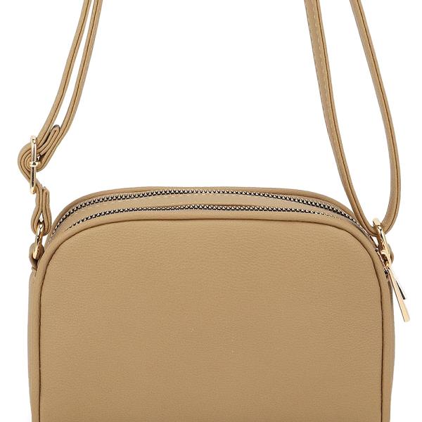 SMOOTH BOWTIE ZIPPER CROSSBODY BAG