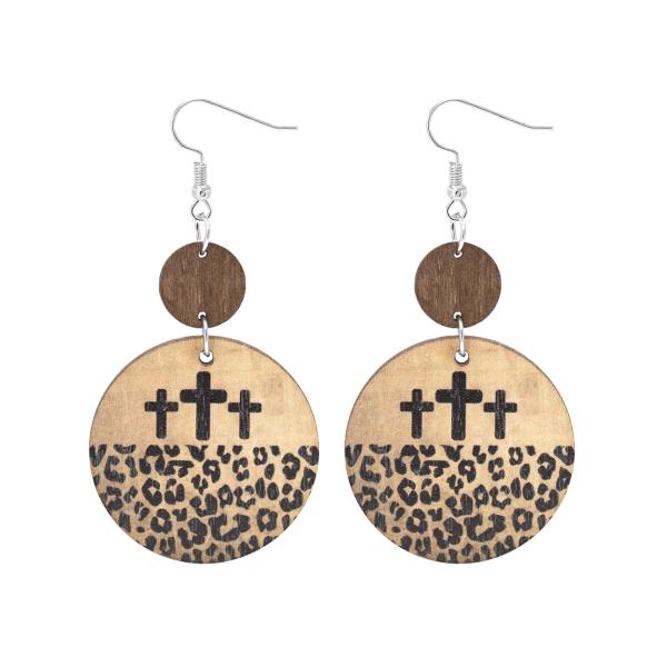 3 CROSS ROUND HOOD EARRING