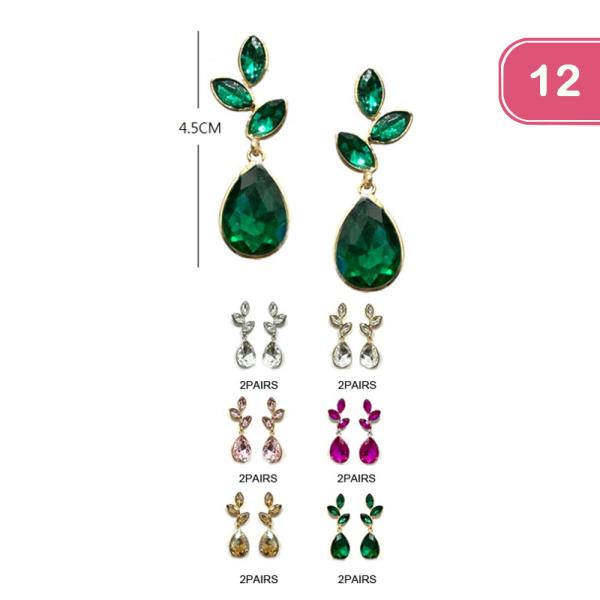 RHINESTONE EARRINGS (12 UNITS)