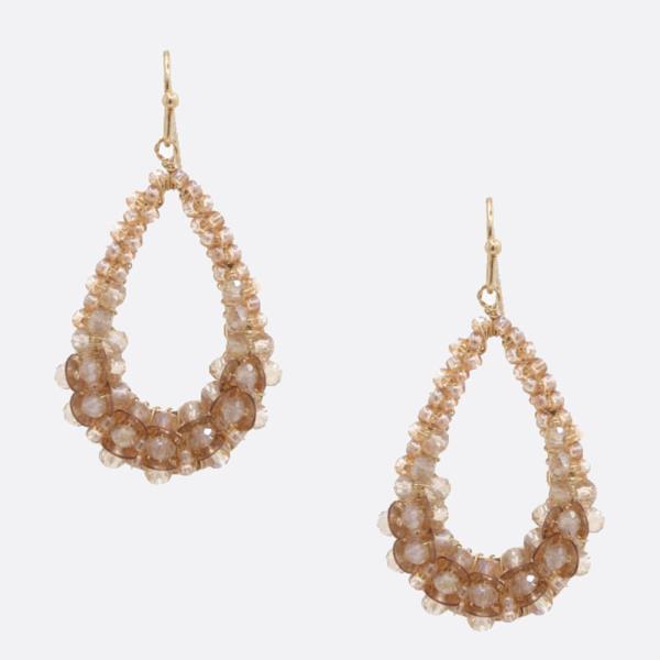 TEARDROP BEADED DANGLE EARRING