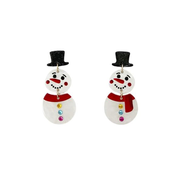 SNOWMAN CHRISTMAS ACRYLIC EARRING