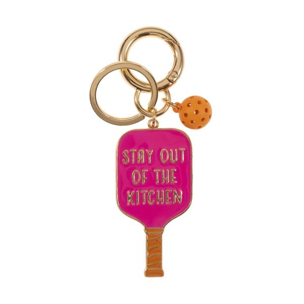 STAY OUT OF THE KITCHIN PICKLEBALL KEYCHAIN