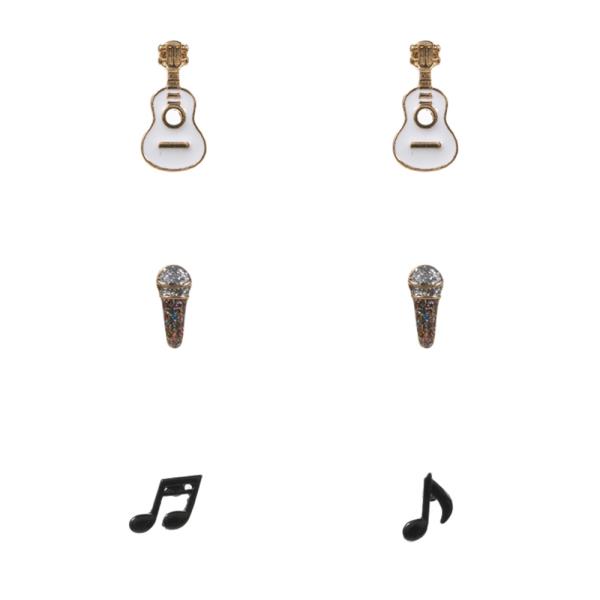 MUSIC EARRING 3 PAIR SET