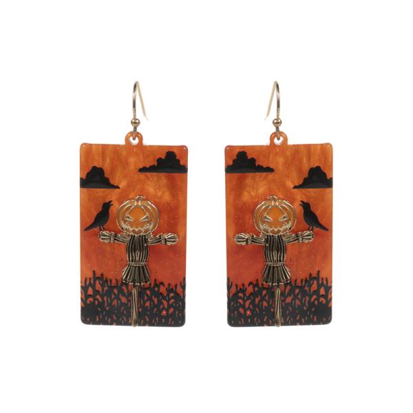 HALLOWEEN SCARECROW DANGLE EARRING