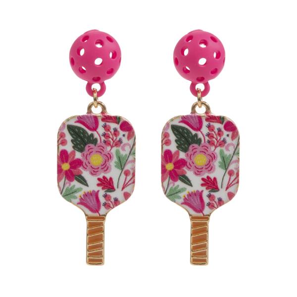 PICKLEBALL PADDLE DANGLE EARRING