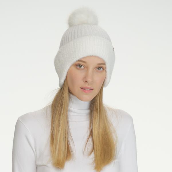 CC FUR EARFLAP POM BEANIE HAT