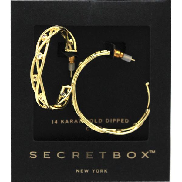 SECRET BOX 14K GOLD DIPPED HOOP EARRING