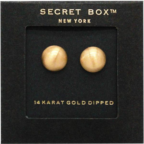 SECRET BOX 14K GOLD DIPPED SATIN BRUSHED EARRING