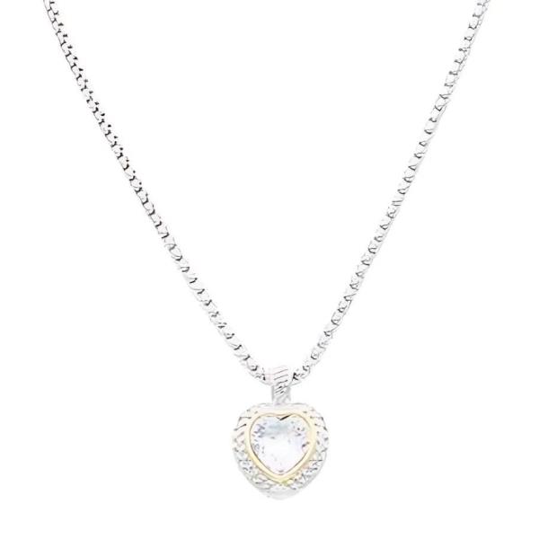 2 TONE PLATED WITH CLEAR CZ NECKLACES