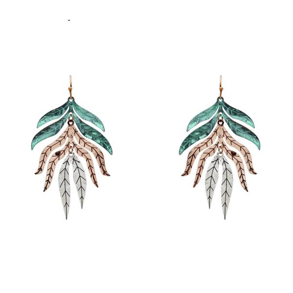 METAL LEAF DANGLE EARRING