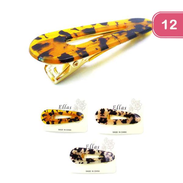 LEOPARD HAIR PIN (12 UNITS)