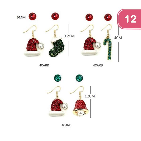 CHRISTMAS EARRING SET (12 UNITS)