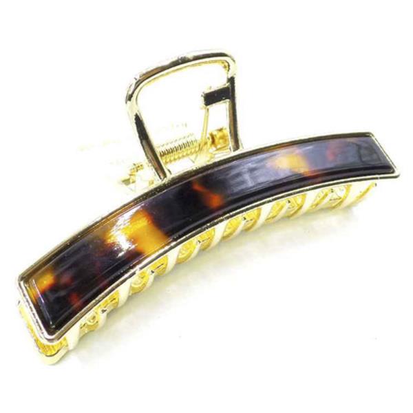 METAL TORTOISE SHELL FEEL HAIR CLAW JAW CLIP