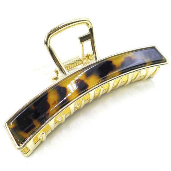 METAL TORTOISE SHELL FEEL HAIR CLAW JAW CLIP