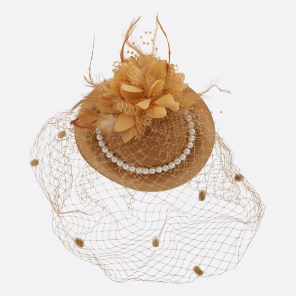 FLOWER PEARL BEAD FASCINATOR HAIR PIN