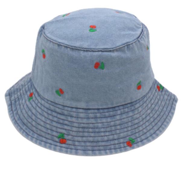 DENIM CHERRY BUCKET HAT