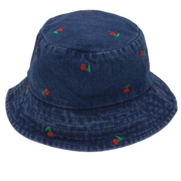 DENIM CHERRY BUCKET HAT