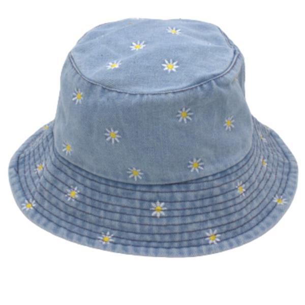 DENIM DAISY BUCKET HAT