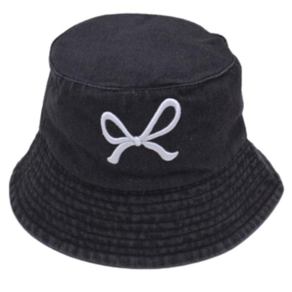 DENIM RIBBON BUCKET HAT