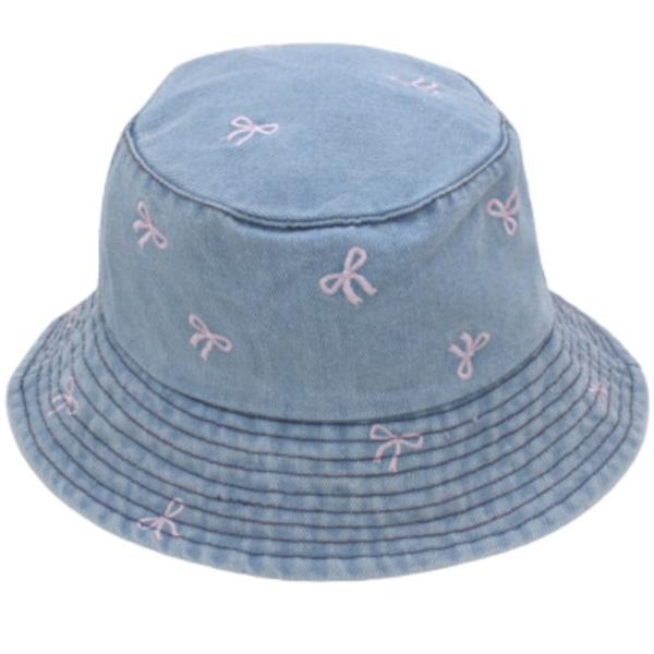 DENIM RIBBON BUCKET HAT