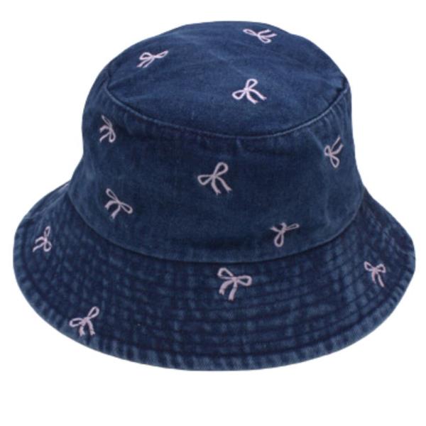 DENIM RIBBON BUCKET HAT