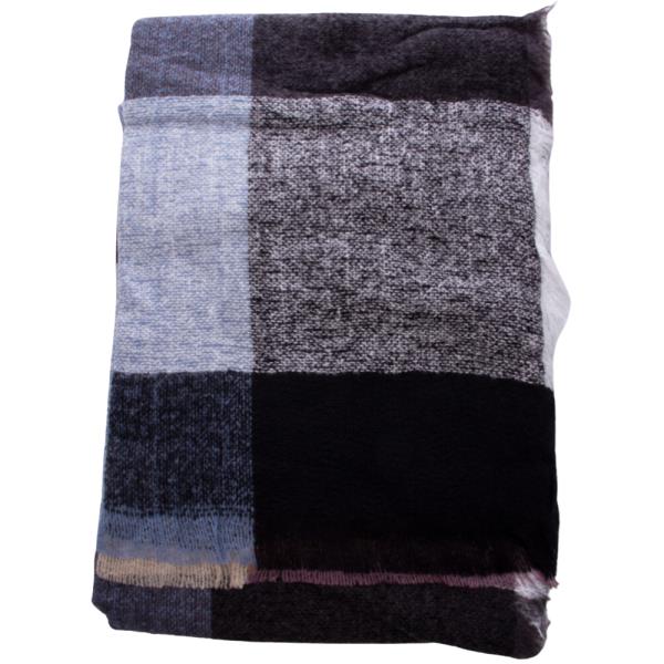 PLAID FRAYED EDGE BLANKET SCARF