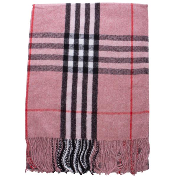 PLAID FRINGE OBLONG SCARF