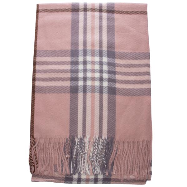 PLAID TASSEL OBLONG SCARF