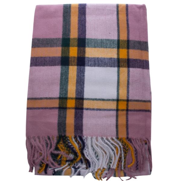 PLAID FRINGE OBLONG SCARF