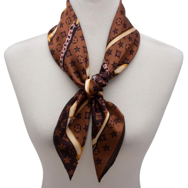 SATIN HORSE BRIDLE FLOWER SILK NECK SCARF