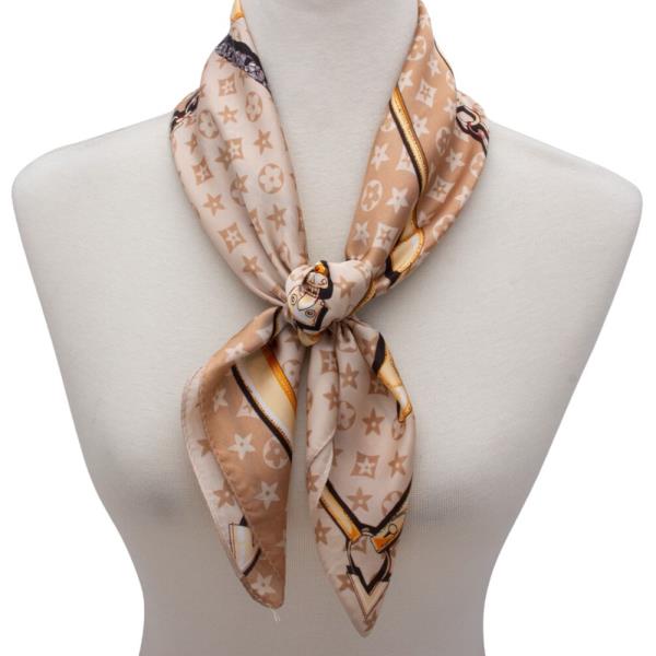 SATIN HORSE BRIDLE FLOWER SILK NECK SCARF