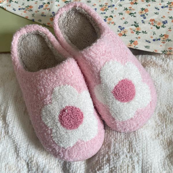 FLOWER COZY FLUFFY HOUSE SLIPPER - M SIZE