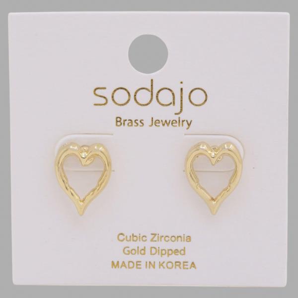 SODAJO HEART GOLD DIPPED EARRING