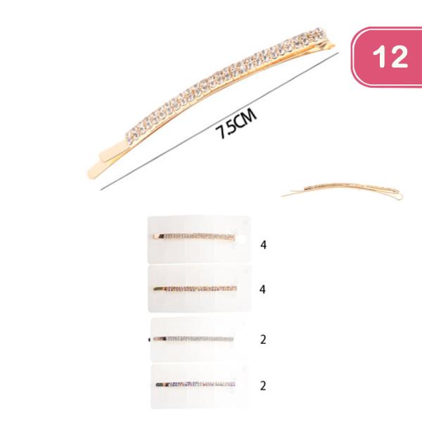 RHINESTONE HAIR PIN ( 12 UNITS)