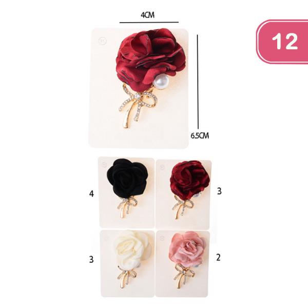 FLOWER PEARL BROOCH (12 UNITS)