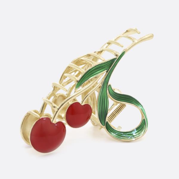 CHERRY METAL CLAW HAIR CLIP