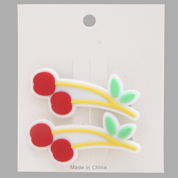 CHERRY HAIR PIN SET