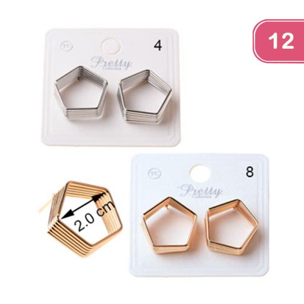 HEXAGON EARRINGS ( 12 UNITS)