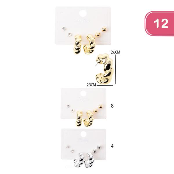 3 PC EARRING SET ( 12 UNITS )