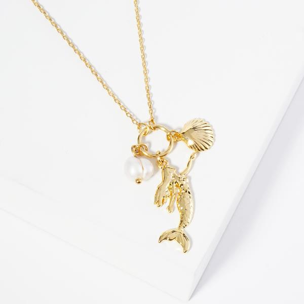 18K GOLD RHODIUM MUST BE MERMAID NECKLACE