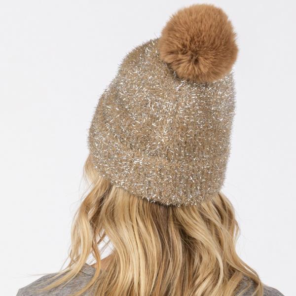 LUREX MIXED POM POM BEANIE