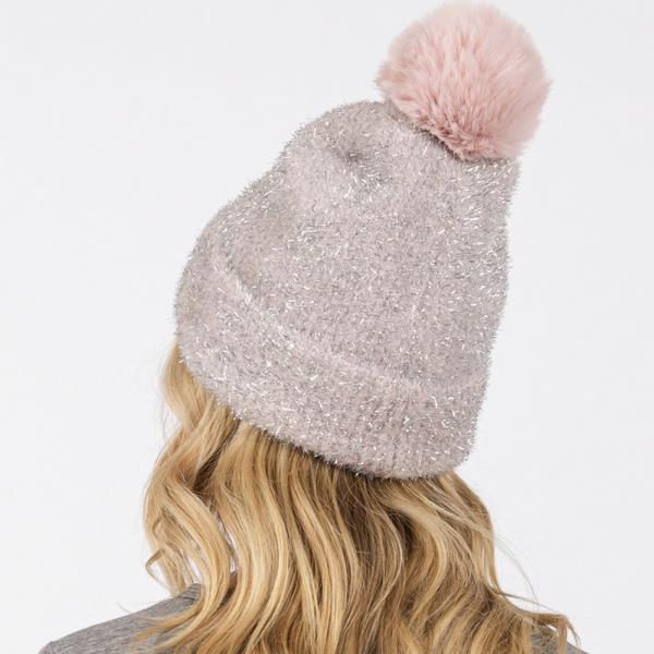LUREX MIXED POM POM BEANIE