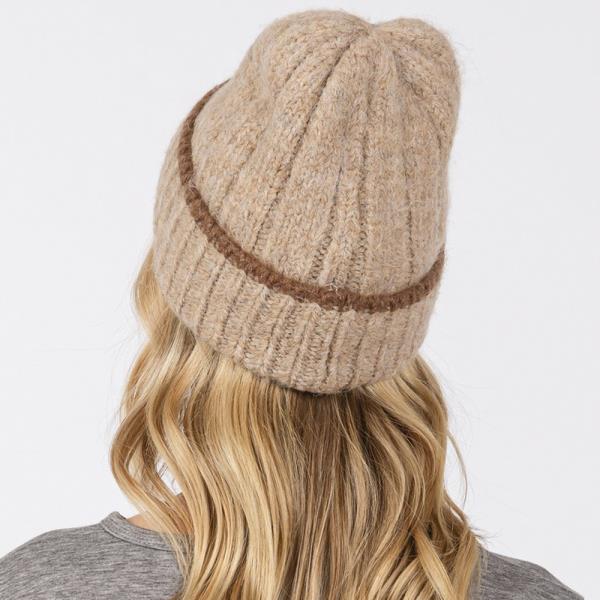 TWO TONE LINE DETAIL BEANIE