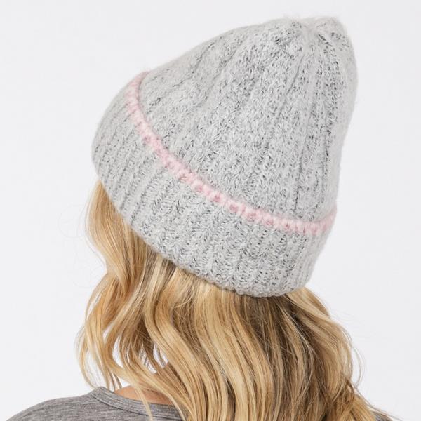 TWO TONE LINE DETAIL BEANIE