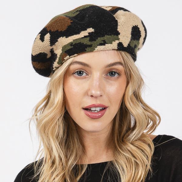 CAMO KNIT BERET