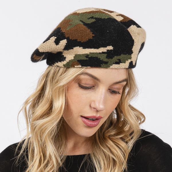 CAMO KNIT BERET