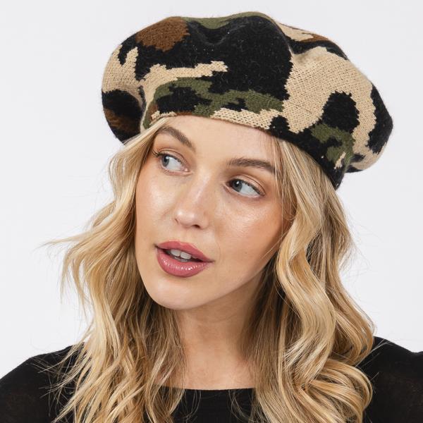 CAMO KNIT BERET