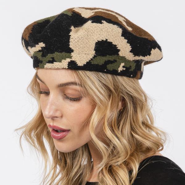 CAMO KNIT BERET